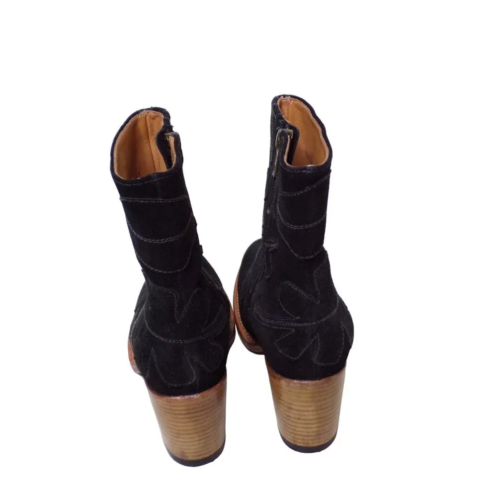 ๐ SYLVEN New York Black Suede Ankle Boots Booties 5.5 - Picture 8 of 11
